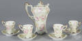 Royal Bayreuth porcelain tapestry chocolate pot set