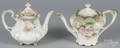 Two R S Prussia porcelain floral teapots