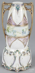 R S Prussia porcelain portrait vase