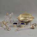 Five Pieces of English Silverplated Servingware
