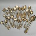 Approximately Thirty Mostly Coin Silver Spoons