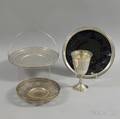 Three Sterling Silver Plates and a Goblet