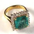 14kt Gold Emerald and Diamond Ring