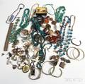 Group of Assorted Southwesternstyle Sterling Silver and Turquoise Jewelry
