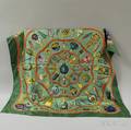 Hermes Quimporte le flacon Pourvu quon ait livresse Green Silk Scarf