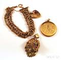 Three Pieces of Mostly Victorian Gold Jewelry