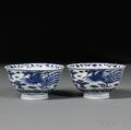 Pair of Mingstyle Blue and White Bowls