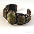 Daniel Sunshine Reeves Sterling Silver and Turquoise Navajo Cuff Bracelet