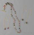 18kt Gold and Tourmaline Necklace and Earpendants Cynthia Bach