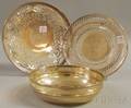 Two American Reticulated Sterling Silver Plates and a Bowl