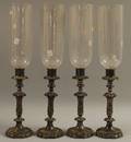 Set of Four Weighted English Silverplated Candlesticks