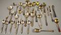 Group of Assorted Mostly Sterling Silver Spoons and Flatware Servers
