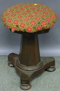 Classical Octagonal Upholstered Rosewood Grained Organ Stool