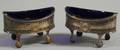 Two Georgian Master Footed Salts with Cobalt Liners