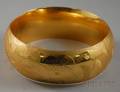 Engraved 14kt Gold Hinged Bangle