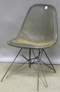 EamesHerman Miller Upholstered Black Wire Eiffel Towerbase Chair