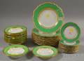 Three Sets of Gilt Greenbanded Porcelain Tableware