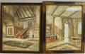 Thomas Gold Appleton American 18121884 Pair of Interior Scenes Nutley Grange