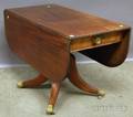 Regency Mahogany Dropleaf Pedestalbase Dining Table with End Drawer
