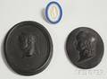 Two Wedgwood Black Basalt Medallions and a Wedgwood Threecolor Jasper Medallion