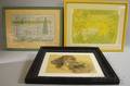 Various Artists 19th and 20th Century Three Framed Works Margaret E Philbrick American 19141999 Winter Gardening