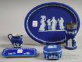 Five Wedgwood Dark Blue Jasper Dip Items