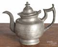Two American pewter teapots