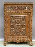 Baroquestyle Carved Walnut Liquor Cabinet