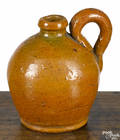 Pennsylvania miniature redware jug 19th c