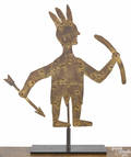 Sheet iron Native American Indian weathervane 20th c