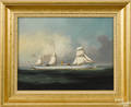 China Trade oil on canvas British sail and steam ship portrait