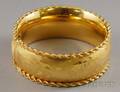 Wide 14kt Gold Hinged Bangle Bracelet