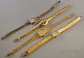 Four Gold Ladys Wristwatches