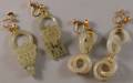 Four Carved Jade Earpendants