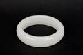 White Glass Bangle Bracelet