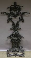 Blackpainted John Moore Victorian Acanthus Leaf Pattern Cast Iron Hall Stand