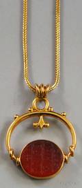 18kt Gold and Carnelian Intaglio Pendant