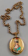 Victorian 14kt Gold and Enamel Portrait Locket