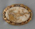 14kt Gold and Goldstone Brooch