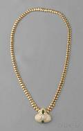 18kt Gold Emerald and Diamond Necklace