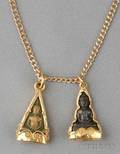 Two HighKarat Gold and Metal Buddha Pendants