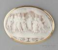18kt Gold and Shell Cameo PendantBrooch