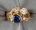 18kt Gold Sapphire and Diamond Ring France