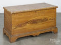 Diminutive Pennsylvania painted pine blanket chest