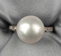 Edwardian Platinum Pearl and Diamond Ring