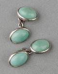 Platinum and Turquoise Cuff Links