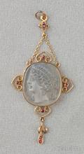 Antique 14kt Gold and Moonstone Cameo Pendant