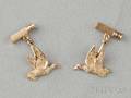 14kt Gold Hunting Theme Cuff Links