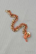 Antique Gold and Coral Bracelet