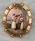 Antique Swiss Enamel Brooch